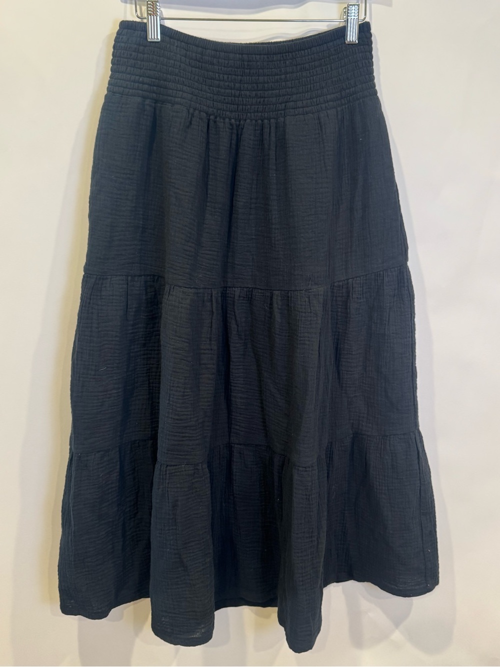 Marine Layer Corinne Double Cloth Maxi Skirt Faded Black Size M